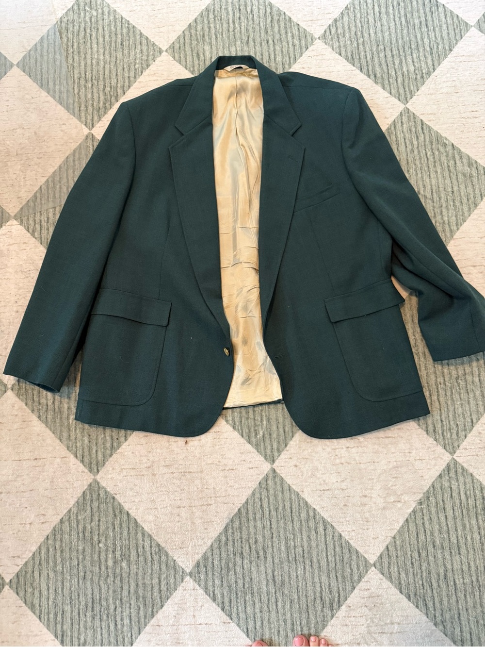 Ivy Crew Men’s Forest Green 100% Wool Blazer Gold Buttons Approx 54R